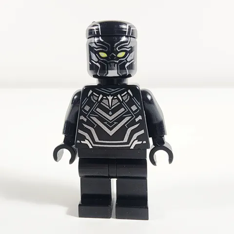 Lego Black Panther Minifigure Super Heroes Silver Armor Yellow Eyes 76047 sh0263