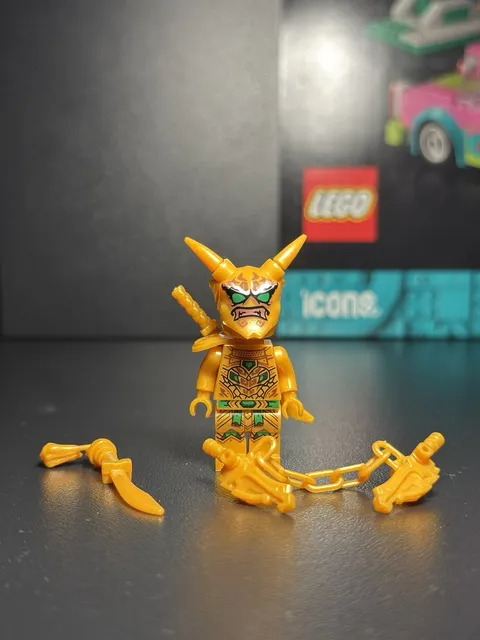 NINJAGO Golden Oni Lloyd Oni Mask Custom Lego Minifigure Golden Ultra Dragon