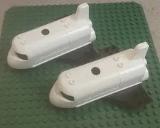 Lego Duplo - Lot Of (2) Large White And Black Space Ship Shuttle Pieces