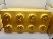 LEGO Storage Brick Case 8 Stud Large Yellow Container Plastic Bin Box EMPTY 14x7