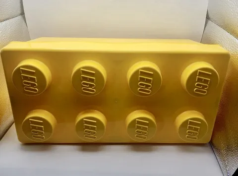LEGO Storage Brick Case 8 Stud Large Yellow Container Plastic Bin Box EMPTY 14x7