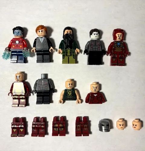 LEGO Marvel Iron Man Minifigure Parts Lot! Tony Stark sh0760 + RARE Extra Pieces