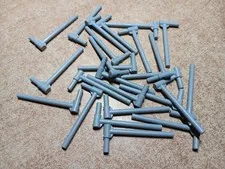 LEGO BULK LOT OF 24 LIGHT BLUISH GRAY BAR 5L WITH HANDLE FRICTION RAM #87618