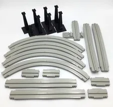 LEGO Vintage Monorail Track Lot Light Gray 21 Pc Straight 2671 Curve 2672 Ramp