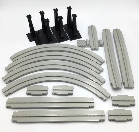 LEGO Vintage Monorail Track Lot Light Gray 21 Pc Straight 2671 Curve 2672 Ramp