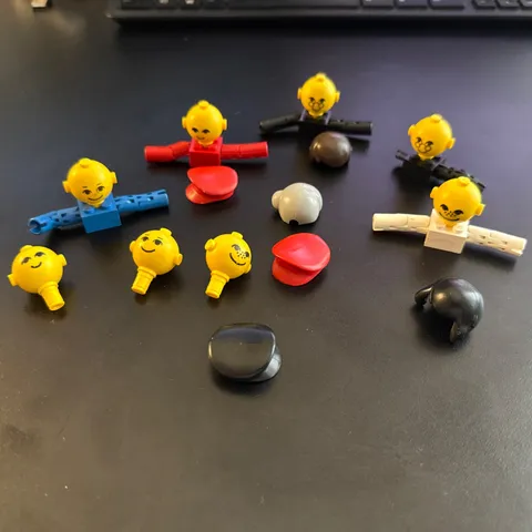 Vintage 1970s Lego Big Head Figures Lot With Hats/hair Accessories
