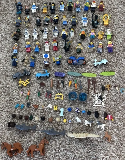 LEGO Bulk Lot Minifigure Parts and accessories. With a bunch of very rare pieces