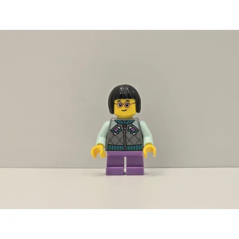 LEGO Holiday Minifigure Girl Flat Silver Jacket hol262 Winter Christmas New