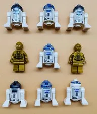 (9) LEGO Star Wars Astromech Droid Minifigure Lot R2 And C-3PO Droids