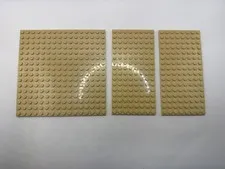 LEGO Tan Beige Baseplate Lot 1 16x16 & 2 8x16 Plates Stackable Building 3pcs