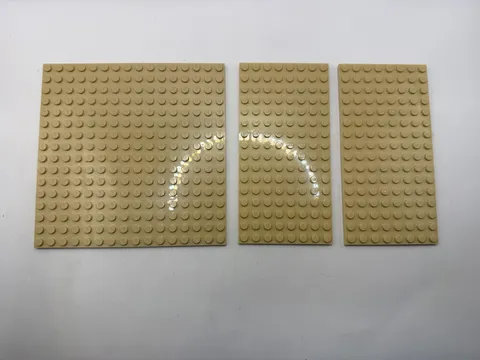 LEGO Tan Beige Baseplate Lot 1 16x16 & 2 8x16 Plates Stackable Building 3pcs