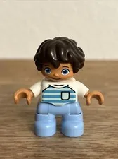 DUPLO Boy  Brown Hair 2” Action Figure Lego Plastic Toy