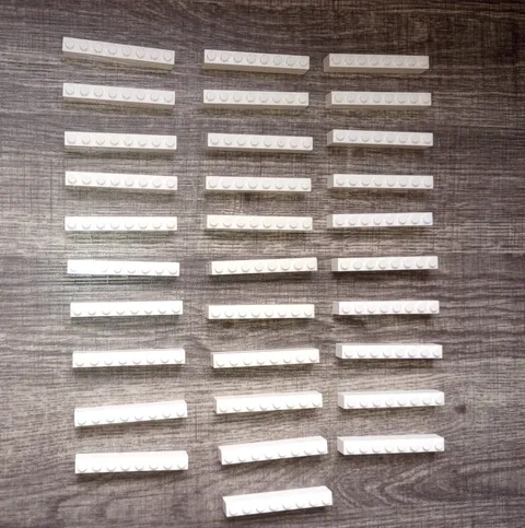 31 pieces White Genuine Lego 1 x 8 Bricks part 3008 WYSIWYG IRL u get 31 pieces