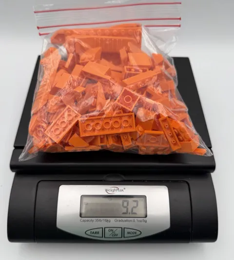 9.2 oz. Lego Orange Bricks Pieces & Parts Bulk Lot Brick & Axle Separators