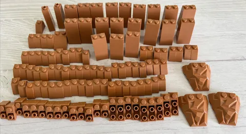 LEGO MEDIUM NOUGAT LOT 113 PCS 2X1 2X2 3X1 SLOPE BRICK VARIETY BUILDING PIECES