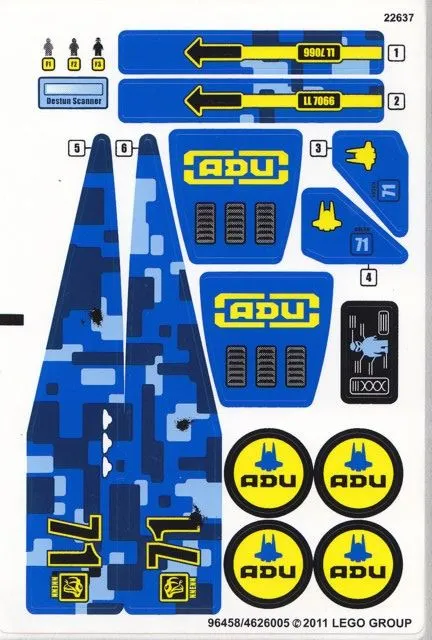 LEGO STICKER SHEET #2 ONIY 7066 EARTH DEFENSE HQ from set New & Genuine