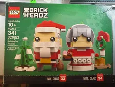 LEGO 40274 Mr & Mrs Claus BrickHeadz 2018 Retired NEW SEALED Box Wear