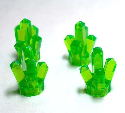 Lego - Lot of 4 - Trans Light Green, Rock Gem Crystal