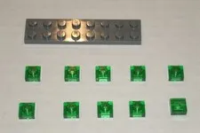 LEGO NEW 1x1 Transparent Green Plate (10x) 4217436 Brick 3024
