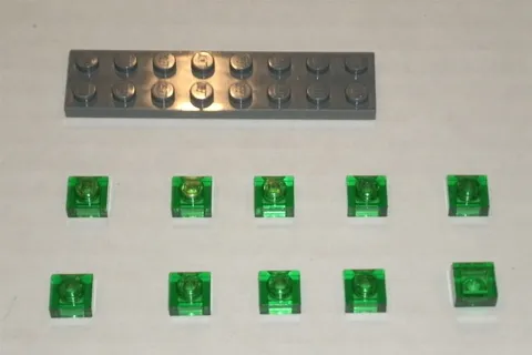 LEGO NEW 1x1 Transparent Green Plate (10x) 4217436 Brick 3024
