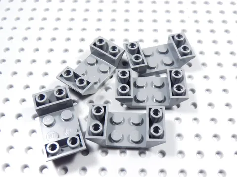 LEGO Lot of 5 Dark Bluish Gray 2x4 Double Inverted Slopes BE