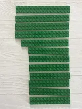 LEGO LOT GREEN 12 PCS 2X16 2X14 2X12 PLATE VARIETY BUILDING PIECES
