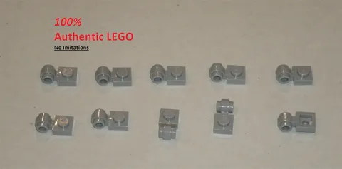 LEGO NEW 1x1 Light Bluish Grey Plate Clip Ring (10x) 4632575 Brick 4081