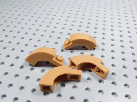 LEGO Lot of 4 Medium Nougat 1x3x2 Curved Top Bricks AY