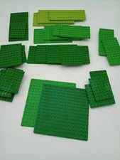 Lot of 30 Green Legos Various Size Plates and Colors. See pictures