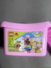 LEGO DUPLO  Bunny Bunnies Rabbit Pink Brick Box ~4623~