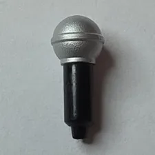 LEGO Minifigure Microphone Handheld Accessory Silver/Black Plastic 1 Piece L0507