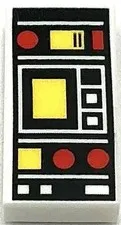 Lego New White Tile 1 x 2 Red Yellow Controls Two White Squares Part