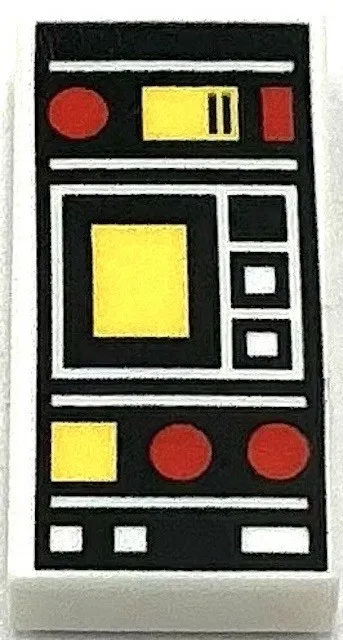 Lego New White Tile 1 x 2 Red Yellow Controls Two White Squares Part