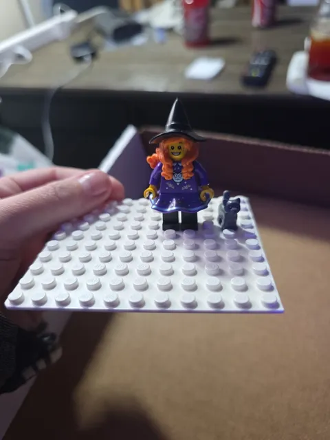 Lego BAM Purple Witch Minifigure with Gray Cat Halloween 2025 - NEW