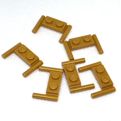 LEGO Parts - Pearl Gold Plate 1 x 2 with Bar Handles - No 3839b - QTY 6