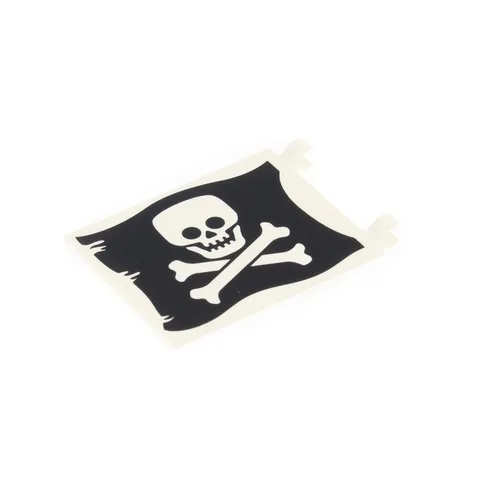 1x LEGO Flag 6x5 White Printed Death Skulls Flat Bone Jolly Roger 2525pb012