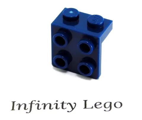 8 LEGO Dark Blue Bracket 1 x 2- 2 x 2 with Front Side Studs (21712) - (8 Pieces)
