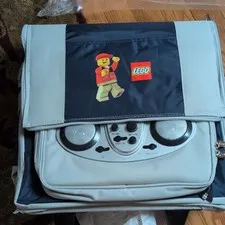 LEGO Rolling insulated cooler radio Blue/Gray  Case Bag with Logo & Minifigure
