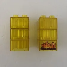 Lego Duplo Clear Yellow Translucent 2X2 Shimmery Block Specialty 6 Piece Lot