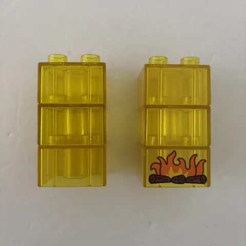 Lego Duplo Clear Yellow Translucent 2X2 Shimmery Block Specialty 6 Piece Lot