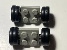 2 LEGO Part 2x2 Modified Brick with Rims and Twin Tires 3137c02