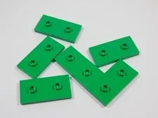 LEGO 6 Bright Green 2x4 Smooth Plates w/ 2 Studs S9