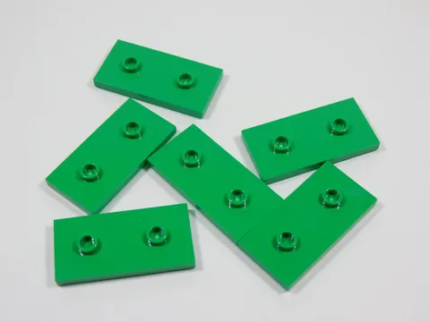 LEGO 6 Bright Green 2x4 Smooth Plates w/ 2 Studs S9