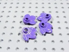 LEGO Lot of 4 Dark Purple Plant Plates w/ 3 Leaves Minifig BI