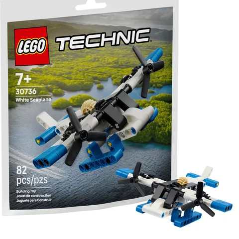 LEGO Technic White Seaplane 30736 Paper Bag Set Factory Sealed 82 Pieces
