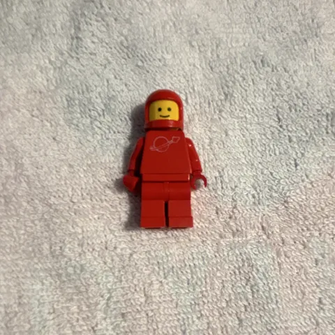 LEGO Classic Space Red Astronaut Spaceman Minifigure w/ Helmet Space Logo Torso
