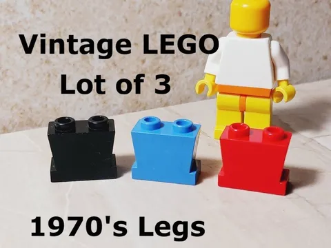 LEGO Vintage LEGS Lot of 3 Red Black Blue One Piece Retro 70's Original Body