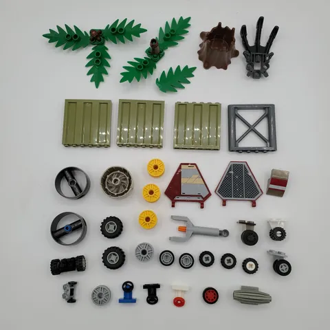 LEGO Vehicle & Scenery Parts Lot 39 pc Wheels Tires Star Wars Wings Trees VGC