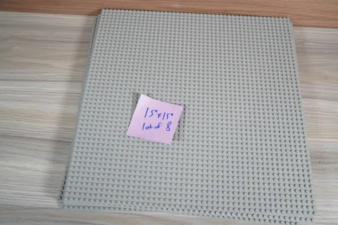 LEGO 4186 Large Baseplate 48 x 48 Light Gray LOT OF 8 15" x 15"
