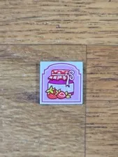 LEGO White Tile 2 x 2 with Strawberry Preserves Pattern Food Kitchen House Jelly